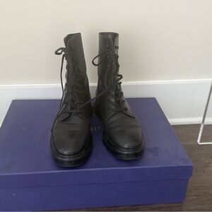 Stuart Weitzman Black Combat Boots